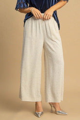 Umgee Full Size High Waisted Embellished Linen Pants Plus Size OutfitFlow